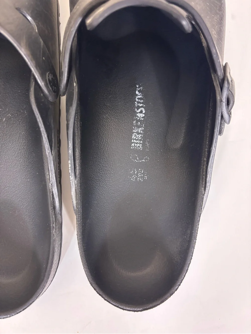 Birkenstock Black Slip-On Adjustable Buckle Clog 45 = Men’s 12-12.5